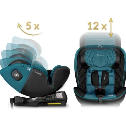 Fotelik samochodowy Nukido Prestige Line czarno-niebieski 0-36 kg ISOFIX