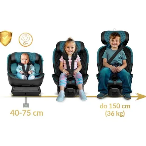Fotelik samochodowy Nukido Prestige Line czarno-niebieski 0-36 kg ISOFIX
