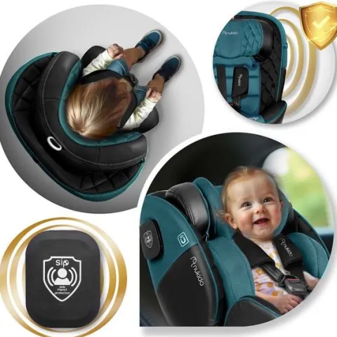Fotelik samochodowy Nukido Prestige Line czarno-niebieski 0-36 kg ISOFIX