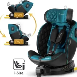 Fotelik samochodowy Nukido Prestige Line czarno-niebieski 0-36 kg ISOFIX