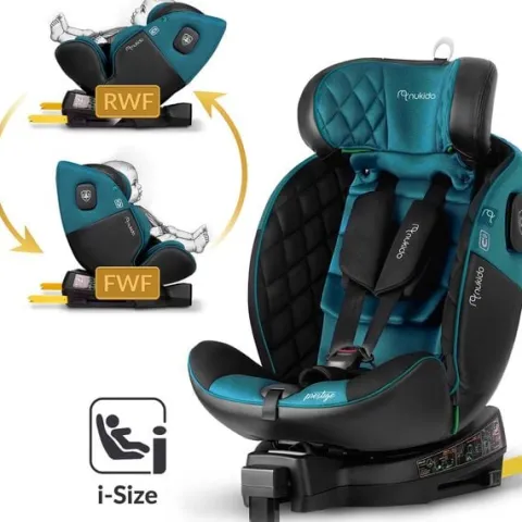 Fotelik samochodowy Nukido Prestige Line czarno-niebieski 0-36 kg ISOFIX