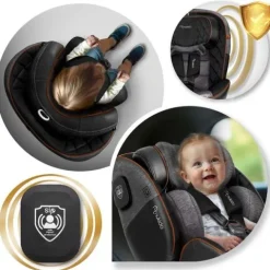 Fotelik samochodowy Nukido Prestige Line czarno-szary 0-36 kg ISOFIX