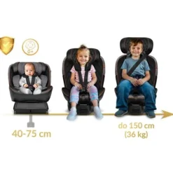 Fotelik samochodowy Nukido Prestige Line czarno-szary 0-36 kg ISOFIX