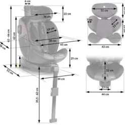 Fotelik samochodowy Nukido Prestige Line czarno-szary 0-36 kg ISOFIX