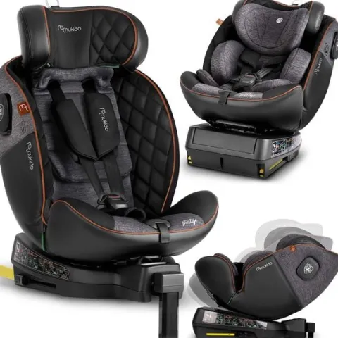 Fotelik samochodowy Nukido Prestige Line czarno-szary 0-36 kg ISOFIX