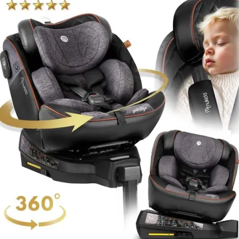 Fotelik samochodowy Nukido Prestige Line czarno-szary 0-36 kg ISOFIX