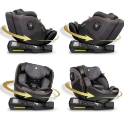 Fotelik samochodowy Nukido Prestige Line czarno-szary 0-36 kg ISOFIX
