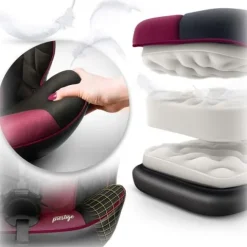 Fotelik samochodowy Nukido Prestige Line czarno-różowy 0-36 kg ISOFIX