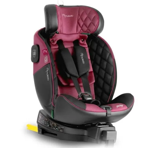 Fotelik samochodowy Nukido Prestige Line czarno-różowy 0-36 kg ISOFIX