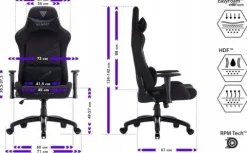 Fotel Kubełkowy Gamingowy Materiałowy Biurowy Obrotowy Senshi XL Sense7