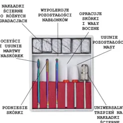 Frezarka do paznokci 15W z kompletem frezów biała DM298 20 000 obrotów