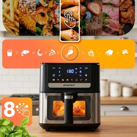 Frytkownica beztłuszczowa Air fryer frytownica 6,5l Berdsen 1700W BD-655 czarna