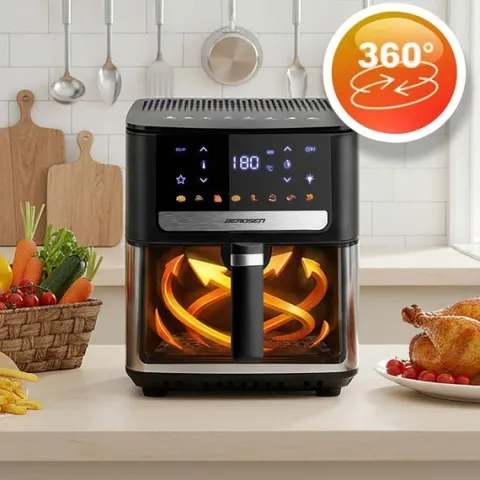 Frytkownica beztłuszczowa Air fryer frytownica 6,5l Berdsen 1700W BD-655 czarna