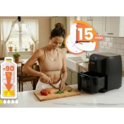 Frytkownica beztłuszczowa Air fryer frytownica 4l Berdsen 1500W BD-658 czarna