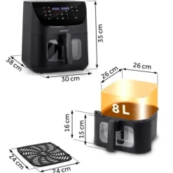 Frytkownica beztłuszczowa Air fryer Berdsen BD-660 czarna