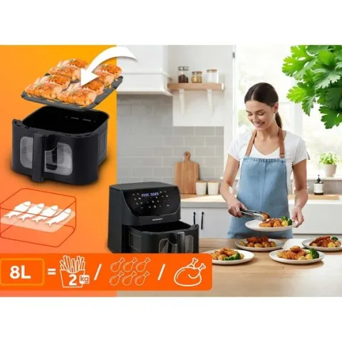Frytkownica beztłuszczowa Air fryer Berdsen BD-660 czarna