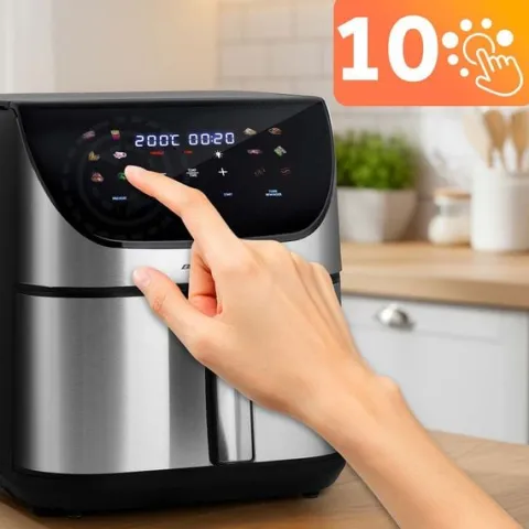 Frytkownica beztłuszczowa Air fryer frytownica 8l Berdsen 1700W BD-659 srebrna