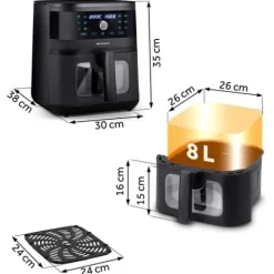 Frytkownica beztłuszczowa Air fryer Berdsen BD-661 czarna