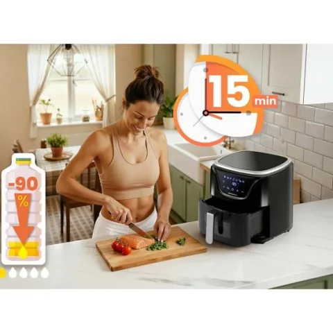 Frytkownica beztłuszczowa Air fryer frytownica 5l BD-652 czarno-srebrna