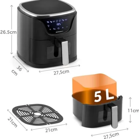 Frytkownica beztłuszczowa Air fryer frytownica 5l BD-652 czarno-srebrna