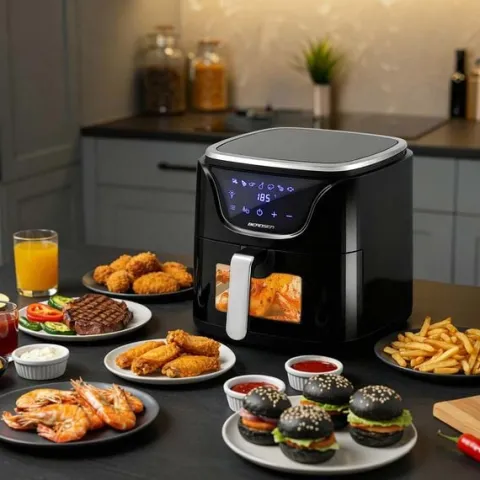 Frytkownica beztłuszczowa Air fryer frytownica 5l BD-652 czarno-srebrna