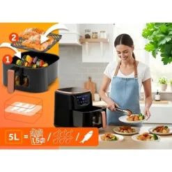 Frytkownica beztłuszczowa Air fryer BD-652 czarno-złota
