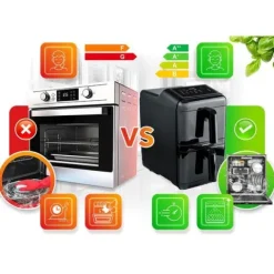 Frytkownica beztłuszczowa dwukomorowa pionowa 11.6 l Air fryer frytownica Berdsen 3000W BD-663