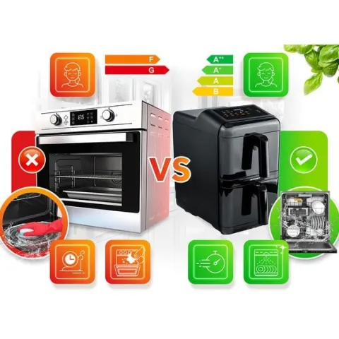 Frytkownica beztłuszczowa dwukomorowa pionowa 11.6 l Air fryer frytownica Berdsen 3000W BD-663
