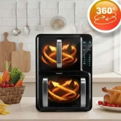 Frytkownica beztłuszczowa dwukomorowa pionowa 12 l Air fryer frytownica Berdsen 2800W BD-664
