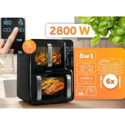 Frytkownica beztłuszczowa dwukomorowa pionowa 12 l Air fryer frytownica Berdsen 2800W BD-664