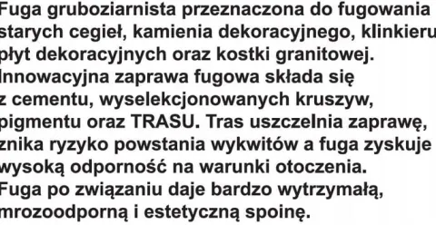 Fuga Stara Cegła, Klinkier, Kamień Elastyczna 10kg zaprawa spoinowania fugi