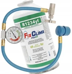 GAZ DO NABICIA KLIMATYZACJI CZYNNIK R1234YF 170g + WĄŻ Z MANOMETREM