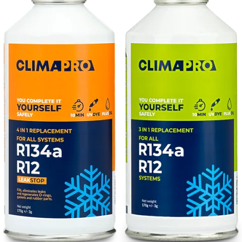 GAZ NABIJANIA KLIMATYZACJI AUT Z R134a CZYNNIK CLIMAPRO + 4w1 USZCZELNIACZ