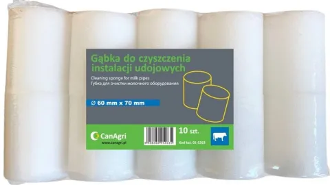 Gąbka do czyszczenia instalacji udojowych, 60 x 70 mm, 10 szt., Can Agri