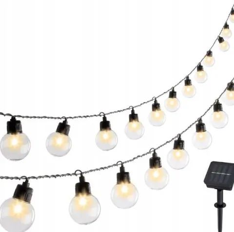 GIRLANDA SOLARNA Lampki Ogrodowe 20LED Wiszące 2,8m Na Balkon P145