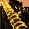 GIRLANDA SOLARNA 12M 100 LED CIEPŁY BIAŁY IP44 OGRODOWA LAMPA