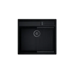 GLOBALO Zlewozmywak granitowy SILVANO 60.1 BLACK/BL Mat