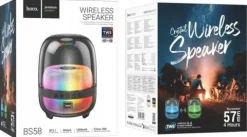 GŁOŚNIK BEZPRZEWODOWY BLUETOOTH WYSOKA JAKOŚĆ DŹWIĘKU KOLOROWY LED CZARNY