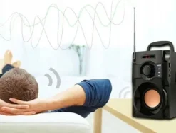 GŁOŚNIK BEZPRZEWODOWY BLUETOOTH MP3 RADIO FM SD STEROWANIE PILOTEM Z RĄCZKĄ