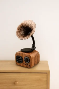 Gramofon bluetooth przenośny głośnik retro bezprzewodowy unikalny dekoracja