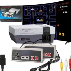 GRA TELEWIZYJNA KONSOLA RETRO TV AV 620 GIER 2x PAD MARIO GRY VIDEO GIERKA