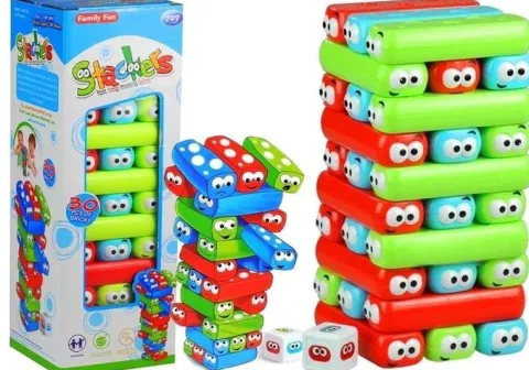 Gra Zręcznościowa Wieża Jenga z Klockami Robakami