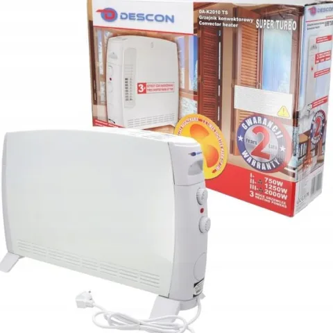 Grzejnik elektryczny Konwektorowy Energooszczędny 2000W DESCON Mocny Nawiew