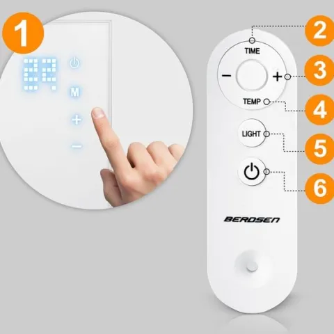 Grzejnik na podczerwień promiennik podczerwieni 720 W Berdsen BD-983 pilot WiFi aplikacja