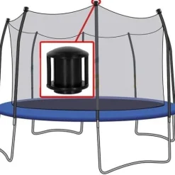 Grzybki do trampoliny 6 szt. do mocowania na słupki czarne