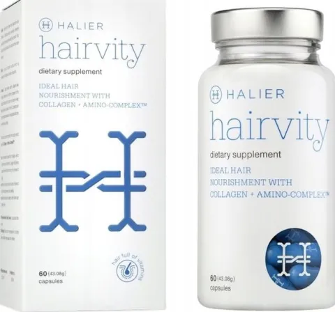Halier 2x HAIRVITY 60 kaps. WITAMINY suplement na porost włosów dla KOBIET