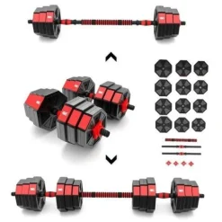Hantle regulowane kompozytowe, sztanga 2w1 SGC20 HMS 20 kg