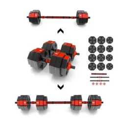 Hantle regulowane kompozytowe, sztanga 2w1 SGC30 HMS 30 kg