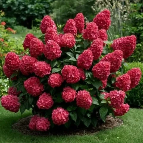 Hortensja Bukietowa Karłowa Petite Cherry 10-30cm Wiśniowa Czerwień