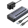 Hub USB UGREEN 7w1 5Gbps 7x USB-A 3.0 Zasilacz USB-C
